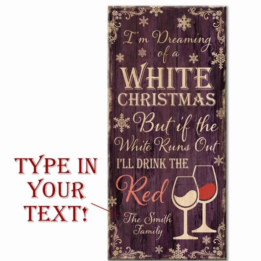 * Buy Barman Customizable Large Wooden Bar Sign White Christmas 11 3/4 X 23 3/4 | Bar Signs