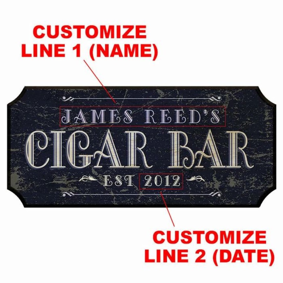 * Best Sale Barman Customizable Wood Plaque Sign Cigar Bar Color Options | Bar Signs