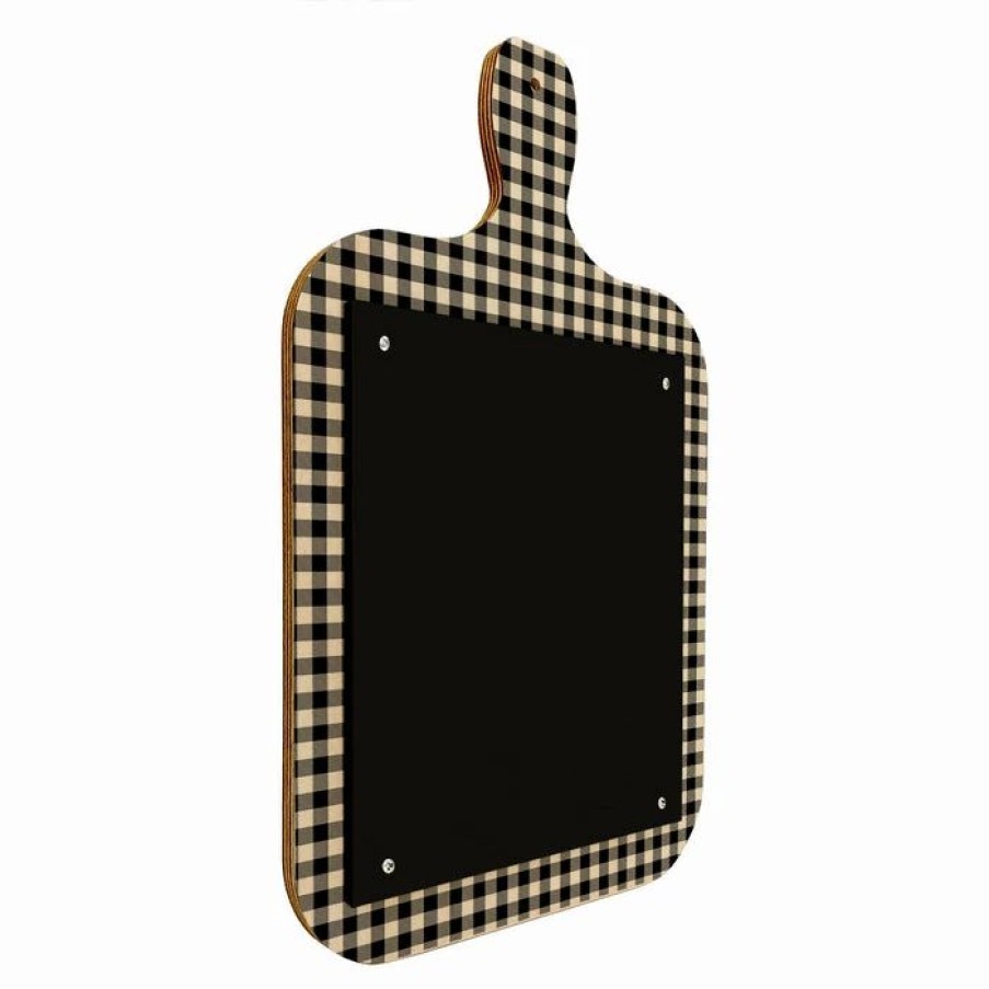 * Promo Barman Wood Plaque Menu Cutting Board Shaped Chalkboard Buffalo Plaid | Bar Signs