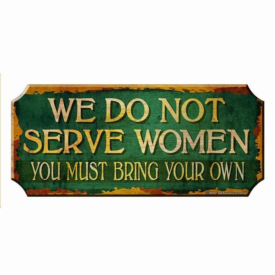 * Cheapest Barman Wood Plaque Kolorcoat Bar Sign Serve Women | Bar Signs