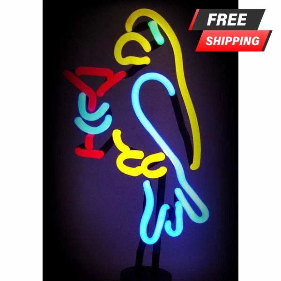 * Deals Barman Parrot Margarita Neon Sculpture | Bar Signs