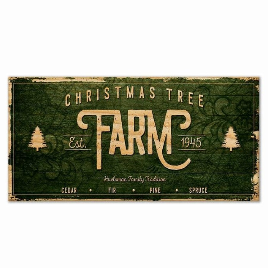 * Hot Sale Barman Customizable Large Vintage Wooden Holiday Bar Sign Christmas Tree Farm 11 3/4 X 23 3/4 | Bar Signs