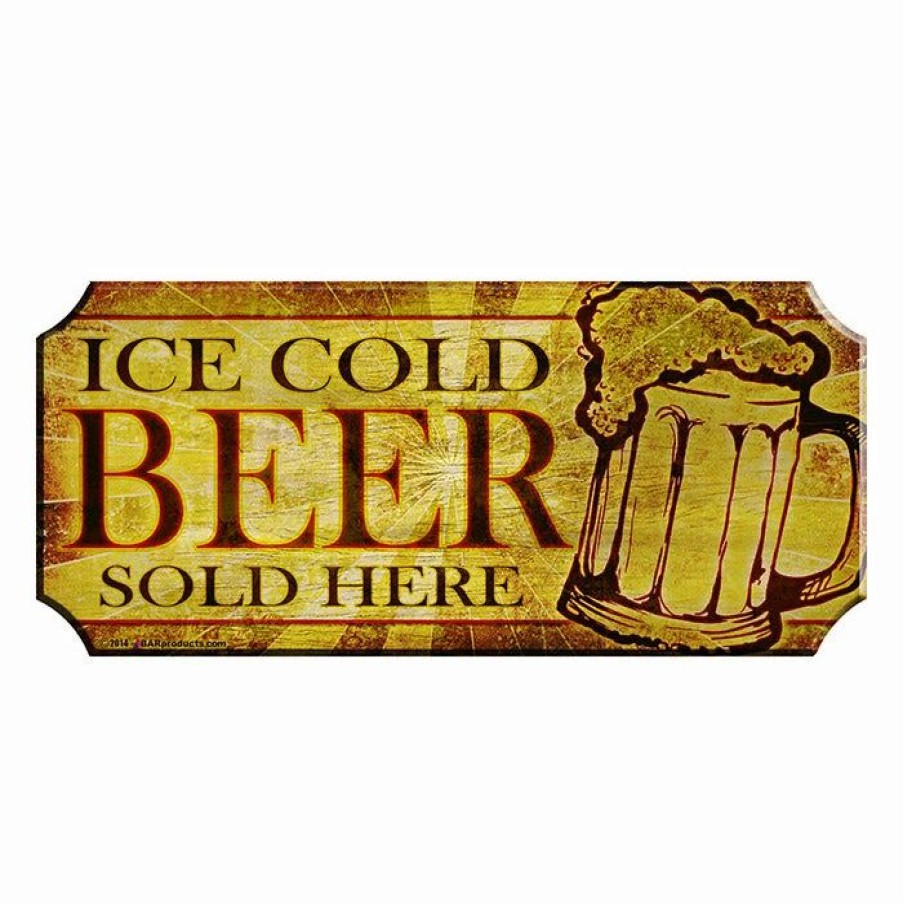 * Cheapest Barman Wood Plaque Kolorcoat Bar Sign Ice Cold Beer | Bar Signs