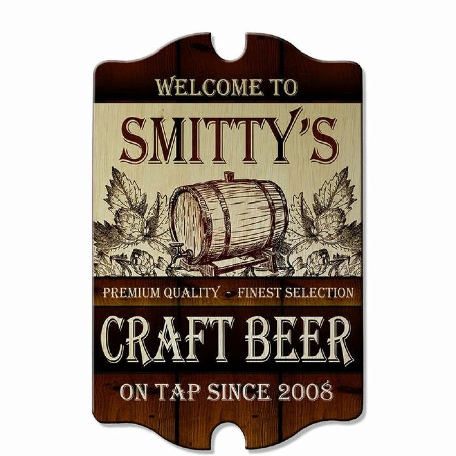 * New Barman Tavern Shaped Wood Bar Sign | Bar Signs