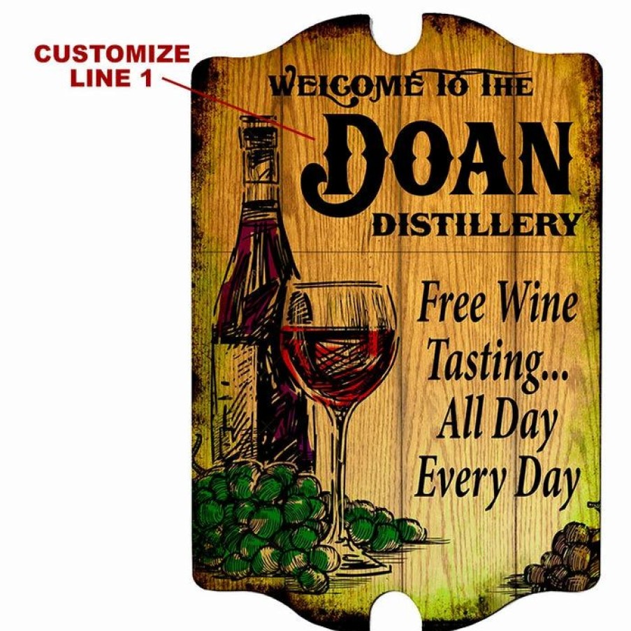 * Cheapest Barman Custom Tavern Shaped Wood Bar Sign Distillery | Bar Signs