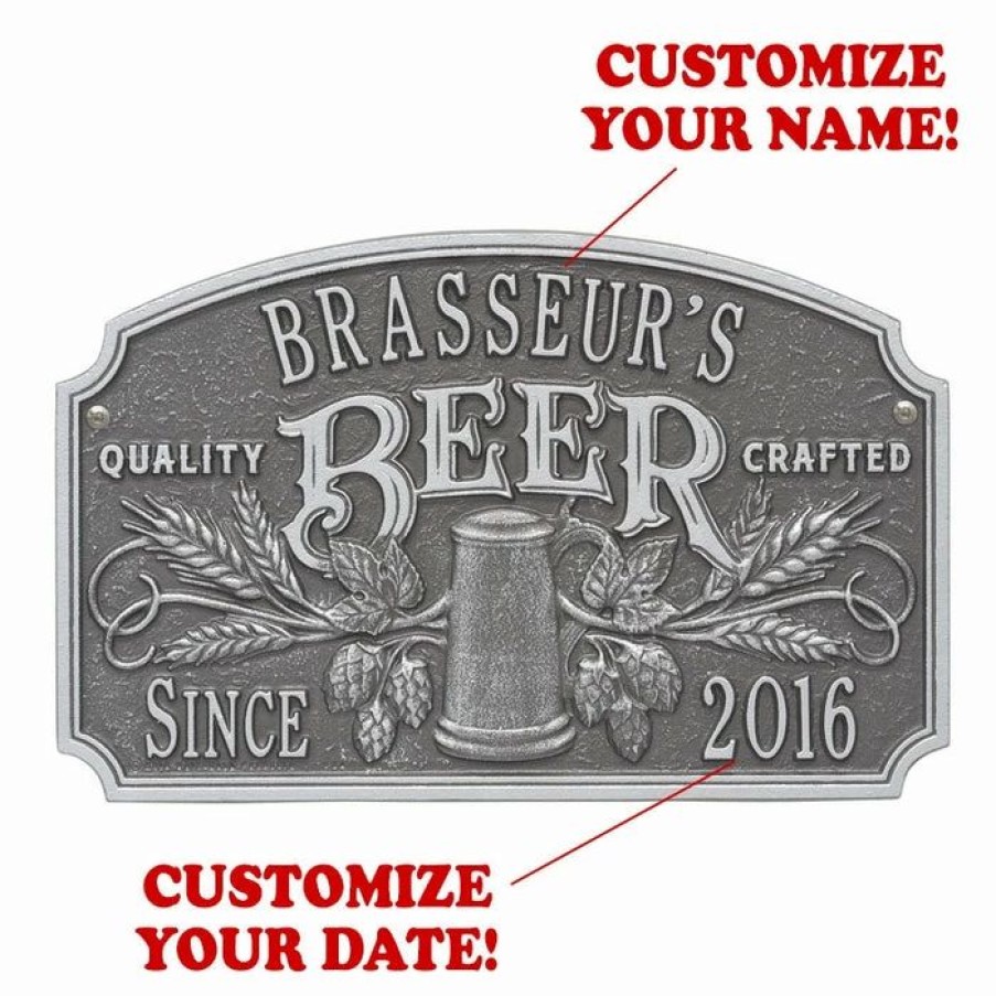 * Best Reviews Of Barman Customizable Cast Aluminum Plaque "Arch" Quality Crafted Beer | Bar Signs