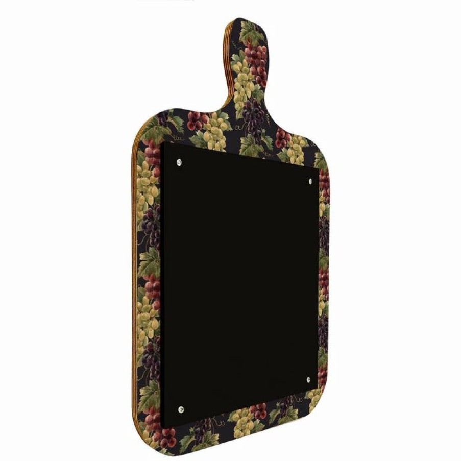 * Outlet Barman Wood Plaque Menu Cutting Board Shaped Chalkboard Grapes Wine Design | Bar Signs