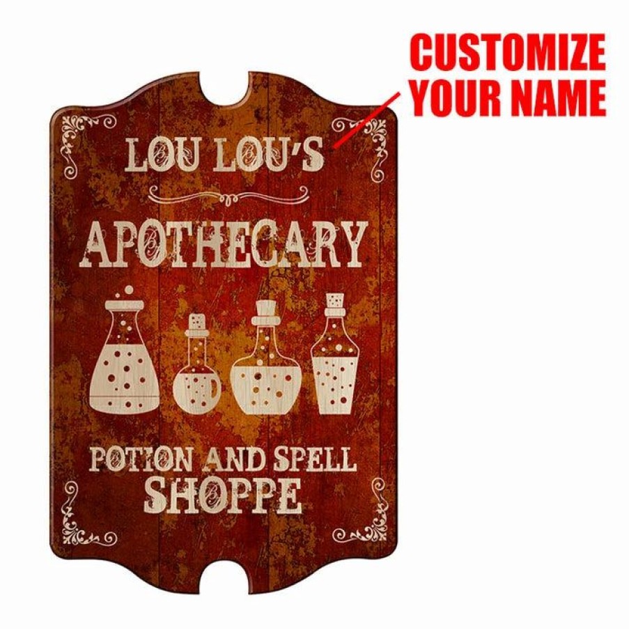 * Wholesale Barman Custom Wood Sign Tavern Shaped Apothecary | Bar Signs