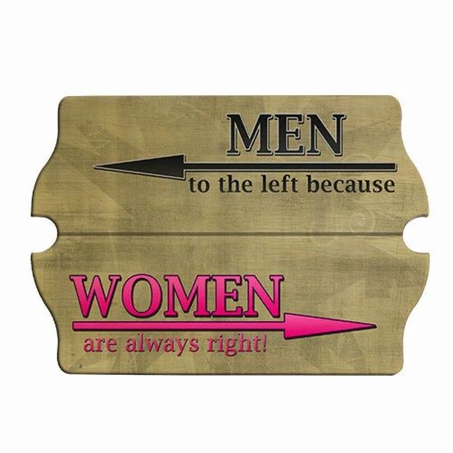 * Discount Barman Women Are Always Right Wood Bar Sign Tavern-Shaped | Bar Signs