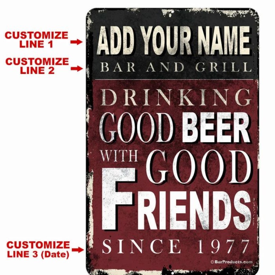 * Top 10 Barman Customizable Vintage Metal Bar Sign 12 X 18 Bar And Grill | Bar Signs