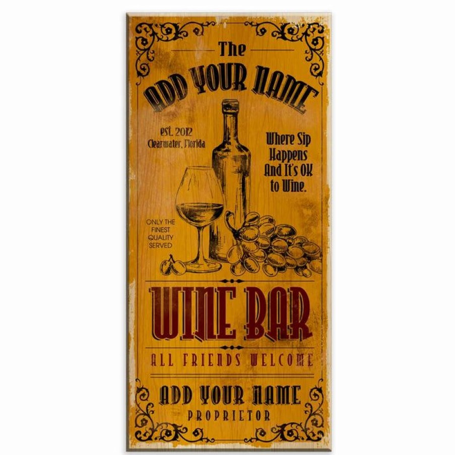 * Hot Sale Barman Customizable Large Vintage Wooden Bar Sign Wine Bar 11 3/4 X 23 3/4 | Bar Signs