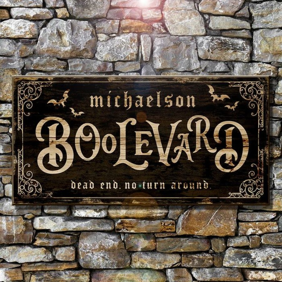 * Wholesale Barman Customizable Large Vintage Wooden Halloween Sign Boolevard 11 3/4 X 23 3/4 | Bar Signs