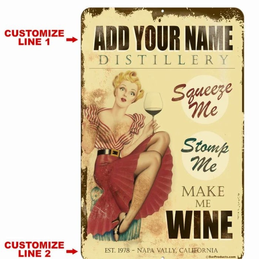 * Best Reviews Of Barman Customizable Vintage Metal Bar Sign 12 X 18 Wine Distillery | Bar Signs