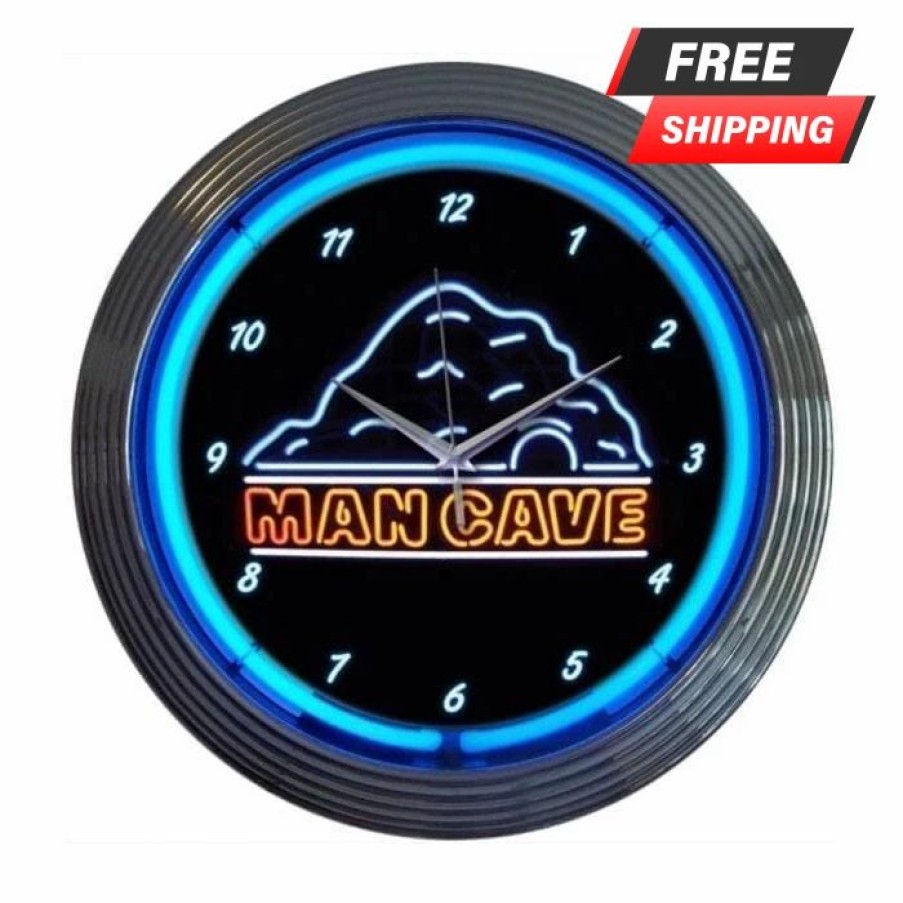 * Hot Sale Barman Neon Clock Man Cave 15 Diameter | Bar Signs