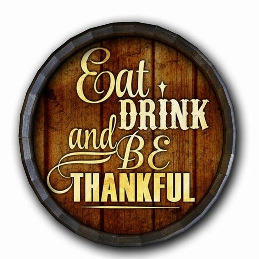 * Best Deal Barman Eat Drink And Be Thankful Barrel Top Tavern Sign | Bar Signs