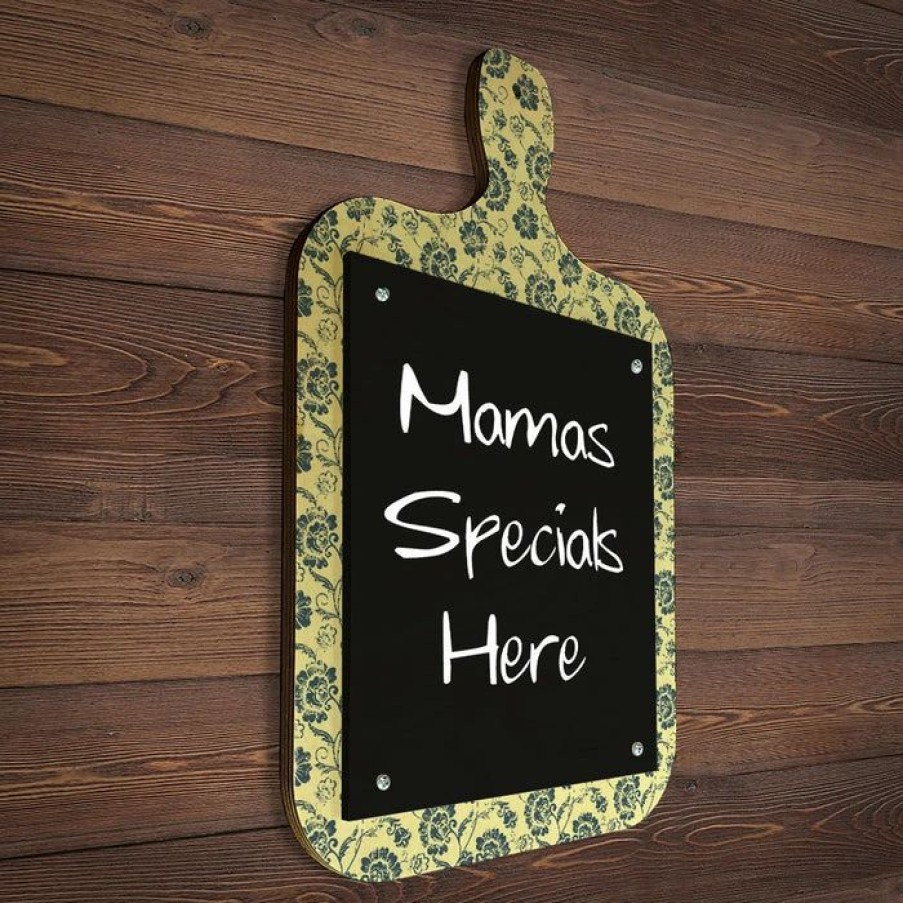 * Best Sale Barman Wood Plaque Menu Cutting Board Shaped Chalkboard Vintage Floral Design | Bar Signs