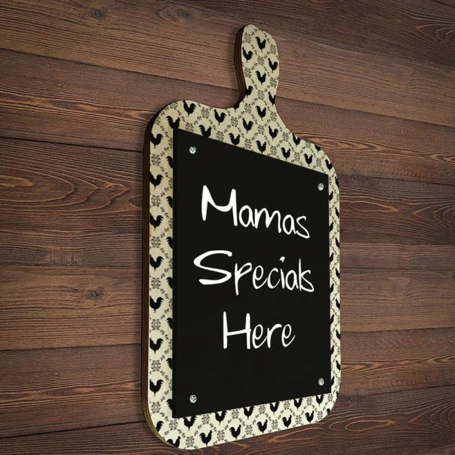 * Brand New Barman Wood Plaque Menu Cutting Board Shaped Chalkboard Rooster Design | Bar Signs