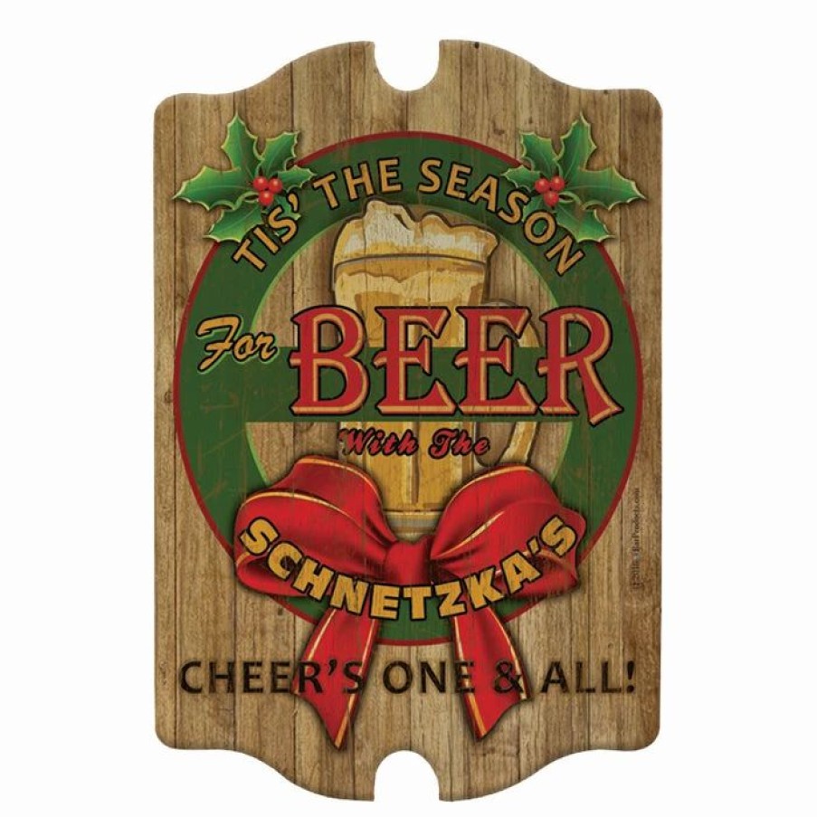 * Coupon Barman Custom Tavern Shaped Wood Bar Sign 'Tis The Season | Bar Signs