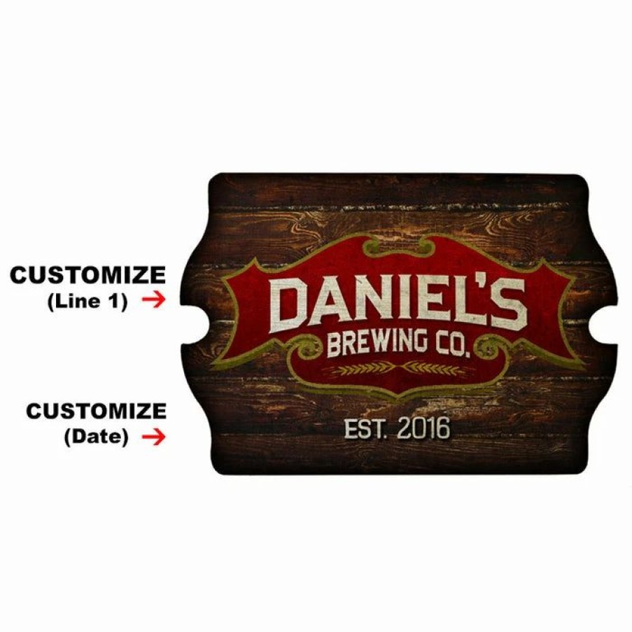 * Top 10 Barman Custom Tavern Shaped Wood Bar Sign Brewing Company | Bar Signs