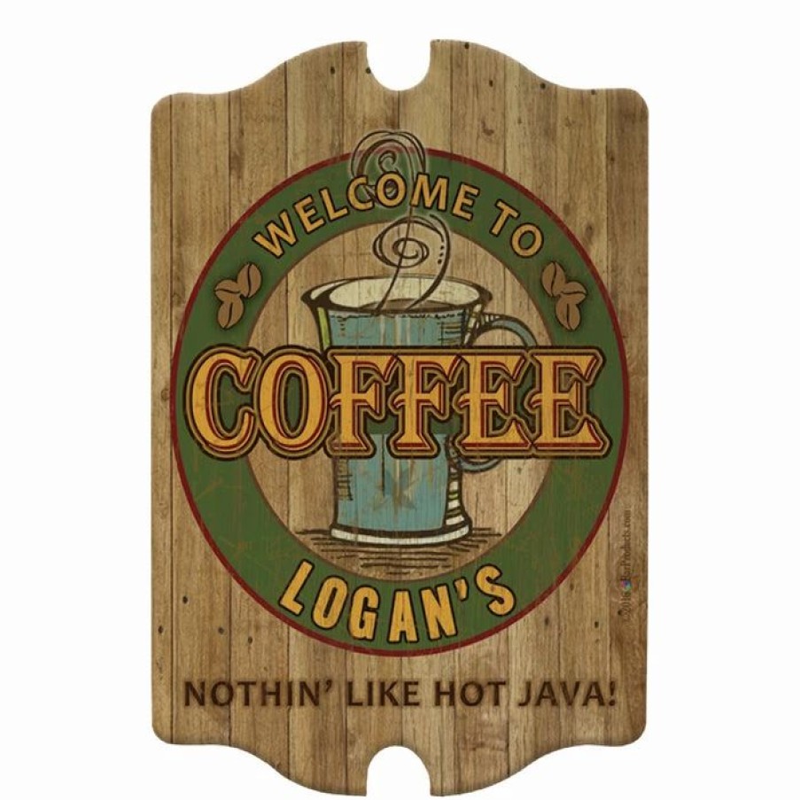 * Discount Barman Custom Tavern Shaped Wood Bar Sign Coffee | Bar Signs