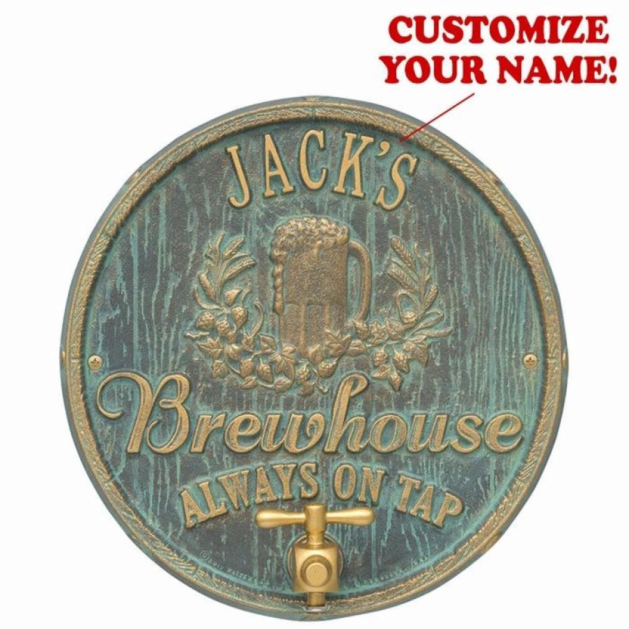 * Best Reviews Of Barman Customizable Cast Aluminum Plaque (And Bottle Opener) Oak Barrel Beer Pub Design | Bar Signs