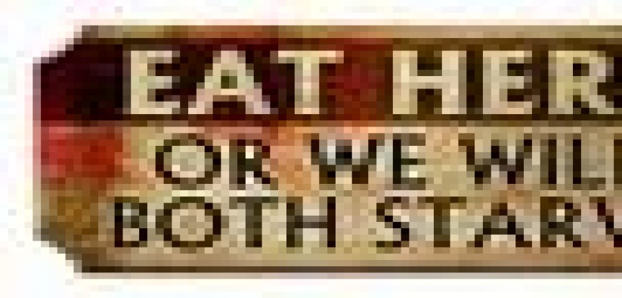 * Deals Barman Eat Here Wood Plaque Kolorcoat Sign | Bar Signs